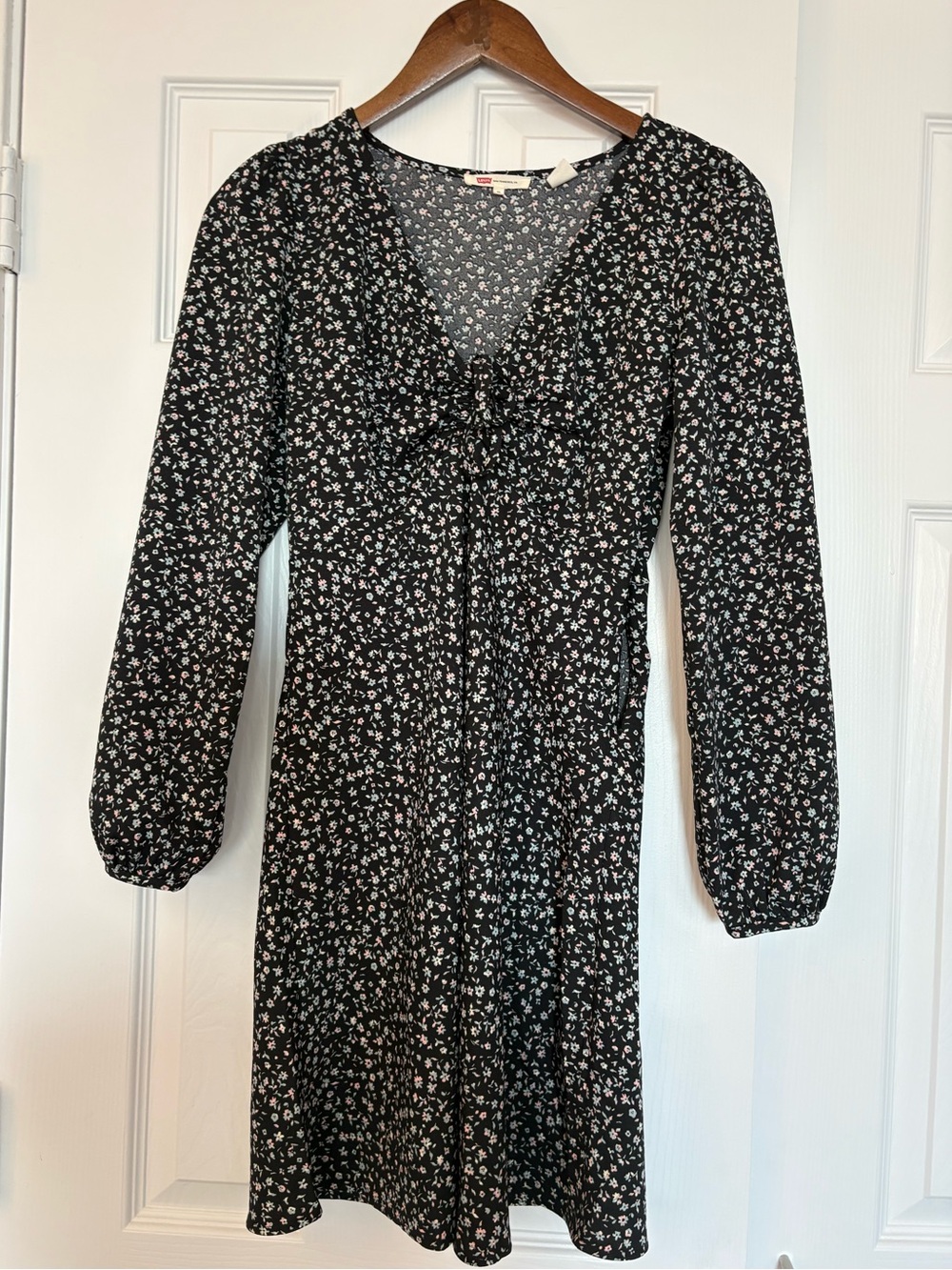 Levi's Black Mini Dress with Pink & White Floral Print